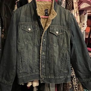 GAP Women’s Gap Denim Jacket with Tan Faux Fur Lining